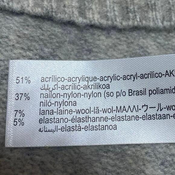 Zara Women's Gray Wool Sleeveless V Neck Ribbed Knit Cropped Sweater Top Size M - Picture 4 of 4